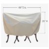 Treasure Garden Protective Patio Furniture Cover CP531 36" Bistro/Cafe Table & Chairs - BEIGE - CLEARANCE - Image 2