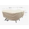Treasure Garden Protective Furniture Cover PFC596 Large Oval/Rectangle Table and Chairs - GRAY - Image 2
