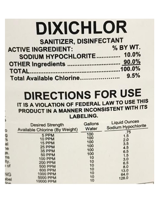 Dixichlor label