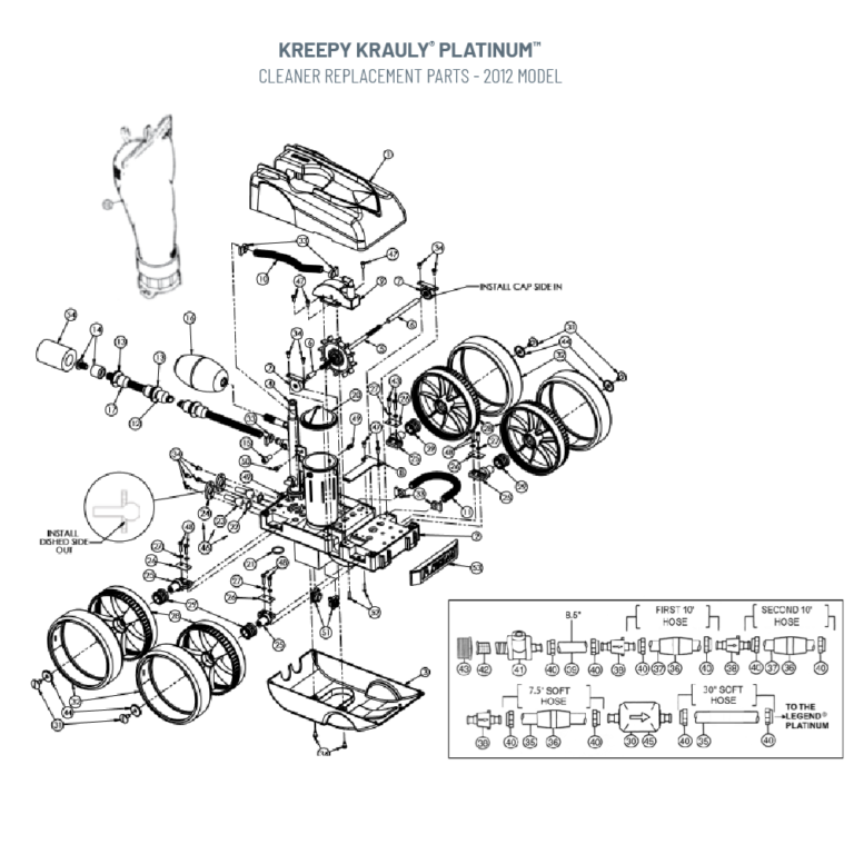 Assemblaggio Paraurti Per Aspirapolvere Piscina Pentair Kreepy Krauly 2013 – 370499Z