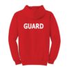 Kemp USA 18-007-RED Hooded Pullover Sweatshirt, Red With GUARD Logo In White On Front & Back