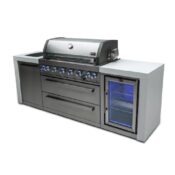 Mont Alpi 6-Burner Deluxe Island with a Fridge Cabinet