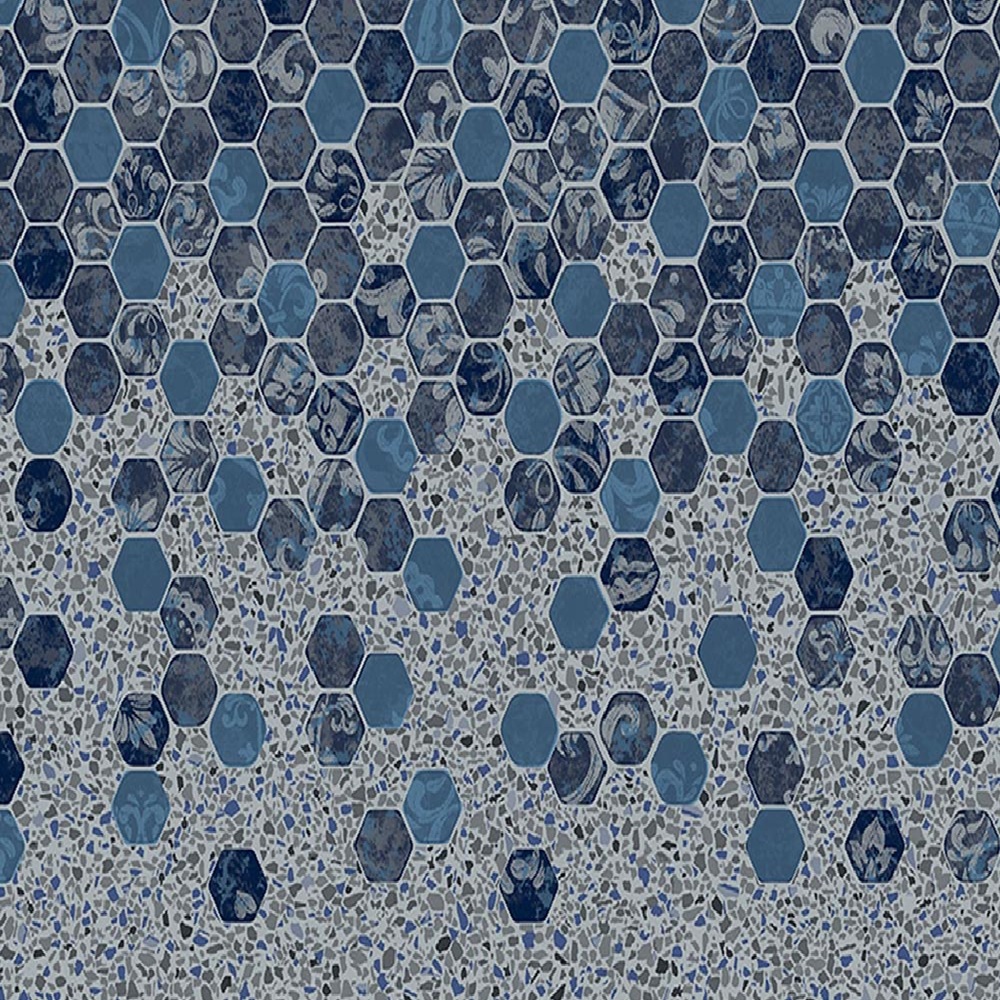 Latham Vinyl Pool Liner - Falling Esagono / Grey Crystal