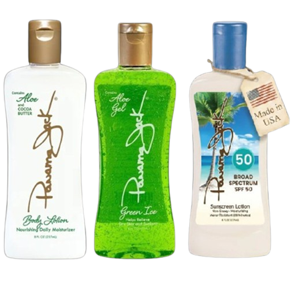 Panama Jack Sunscreen Lotion SPF 50, After Sun Lotion, Green Ice Aloe Gel