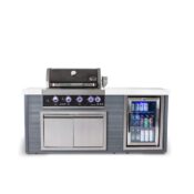 Mont Alpi 4-Burner Artwood Island in Black Stainless Steel