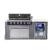 Mont Alpi 6-Burner Artwood Island in Black Stainless Steel