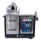 Mont Alpi Pizza and Roast-Ready Oven (MAPZ-SS) and Deluxe Bar Cart (MAPCL)