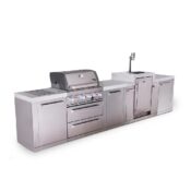 Mont Alpi 4-Burner Original Series Outdoor Kitchen Island with Kegerator plus Extra Storage Cabinet