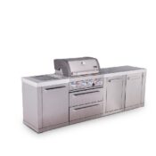 Mont Alpi 4-Burner Outdoor Kitchen Island with Extra Storage Cabinet