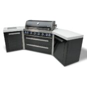 Mont Alpi 805 Black Stainless Steel Island with 45-degree corners