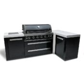 Mont Alpi 805 Black Stainless Steel Island featuring a 90-degree corner