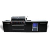 Mont Alpi 805 Black Stainless Steel Island with Beverage Center