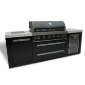 Mont Alpi 805 Black Stainless Steel Island with a Fridge Cabinet