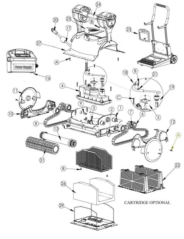 Parts Diagram - Maytronics Dolphin Discovery 99996349