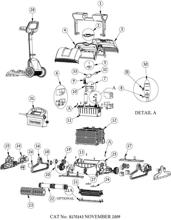 dolphin pool cleaner m400 parts