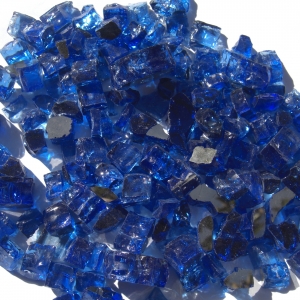 1/2" Blue Reflective Fire Pit or Fireplace Glass - 10 lbs