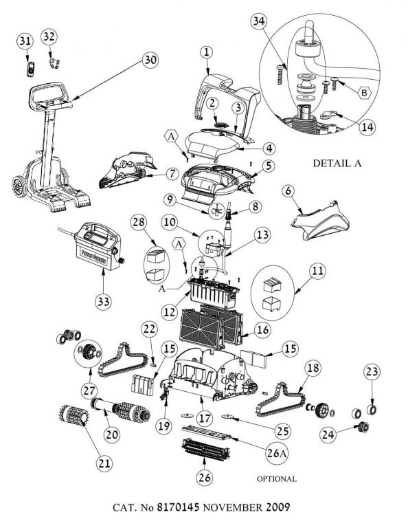 Parts Diagram - Maytronics Dolphin C4 Robotic Pool Cleaner