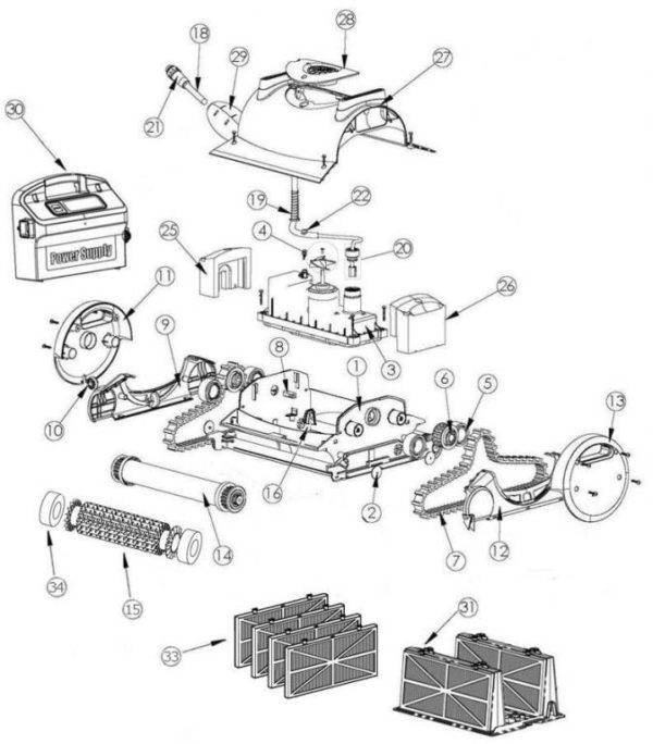 Parts Diagram - Pentair Kreepy Krauly Prowler 820